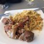 Riz mélangé avec du giraumon et ragoût de bœuf